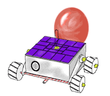 cartoon of a balloon-powered nanorover